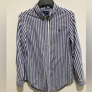 Ralph Lauren Navy and White Striped Blouse